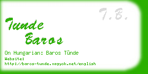 tunde baros business card
